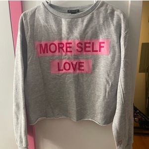 Gray “more self love” sweater